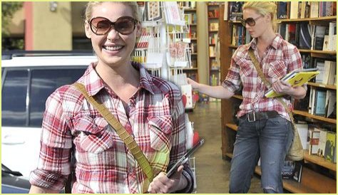 Katherine Heigl steps out in ripped jeans and check shirt